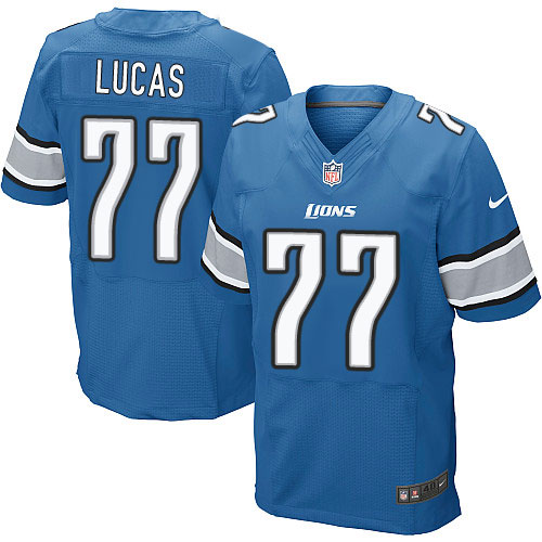 Men's Elite Cornelius Lucas Nike Jersey Light Blue Home - #77 NFL Detroit Lions
